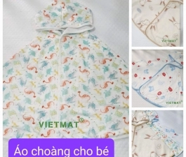Áo choàng sợi tre Vietmat  - Che nắng, chắn gió, chắn bụi cho bé. 